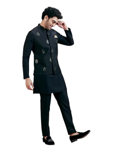 Kurta Pantalon pour homme gilet ethnique Ensemble robe de mariée KISAH