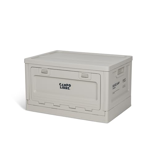 Campo Libre.® LAMA Faltbare Aufbewahrungsbox mit Deckel – Campingbox stapelbar & klappbar, Storage Box, Plastikbox mit Deckel, Frontklappe, 3-seitig zugänglich, robust & extra flach faltbar