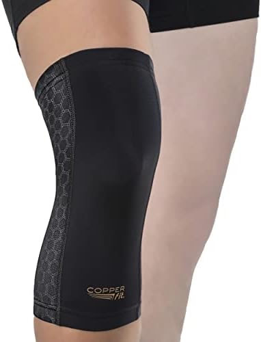 Copper Fit unisex adult Freedom Knee Compression Sleeve Hosiery, Black, Large US