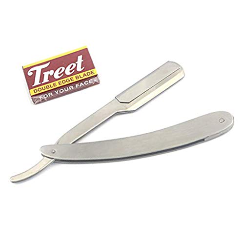PRECISE CANADA: STAINLESS STEEL BARBER STRAIGHT EDGE RAZOR WITH 100 COUNT SINGLE EDGE RAZOR BLADES