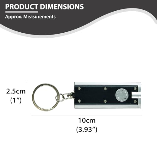2pk Ultra Bright LED Small Keyring Torches - Batteries Included, Lasts up to 100,000 Hours, Ideal for Camping, Emergencies and Daily Use, Mini Flashlight Pocket Torches for Kids, Keychains Included