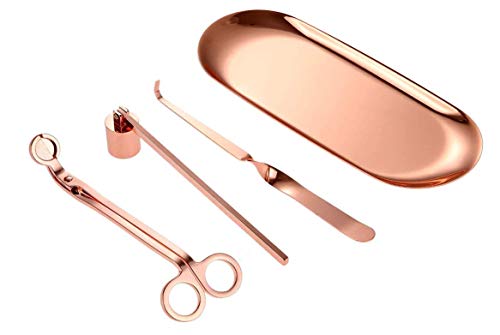 DecentGadget 4-teiliges Kerzenschneider-Set mit Kerzenlöscher Cover