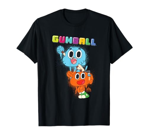 Cartoon Network The Amazing World of Gumball Gumball Spray Unisex-Adults Cat Modern V-Neck Tank Top Black Small