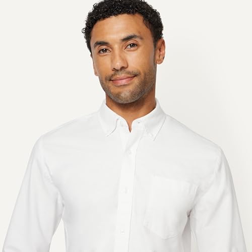Image of Amazon Essentials Men's Long-Sleeve Pocket Oxford Shirt