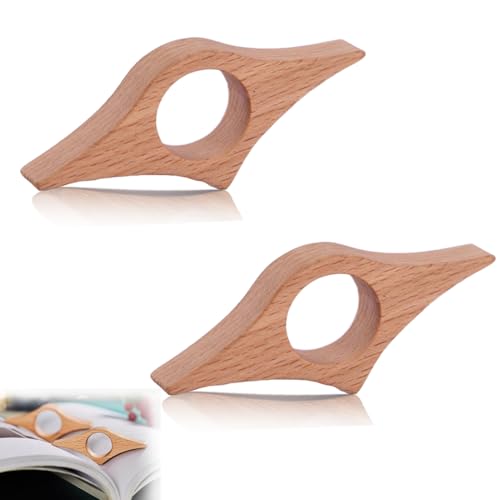 NHQZ 2PCS Porta pagine libro in legno, Porta libri, Leggio per libri, Supporto laterale per libro, accessori per la lettura, per gli amanti dei libri, regali originali per chi ama leggere