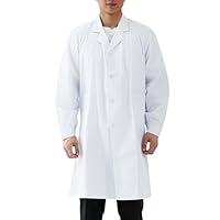 Bata Blanca Laboratorio Hombre Mujer Uniforme Sanitario Mujer Medico Larga Algodón Manga Larga Batas Uniformes Sanitarios Escuela Trabajo Ropa con Bolsillos y Botones