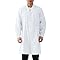 Bata Blanca Laboratorio Hombre Mujer, Manga Larga Algodón Blanca Bata con Bolsillos y Botones, Unisexo Ropa de Trabajo, Disfraz para Estudiantes Escuela Laboratorio de Ciencia