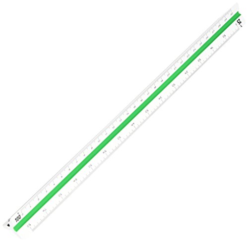 Rumold Precision Triangular Scale Ruler 160/2/30 30cm White Plastic for German Vocational College