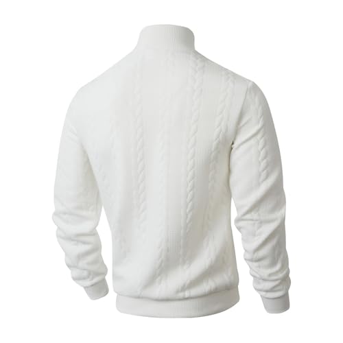 Men's Vintage Sweaters Fashion Ribbed Mock Neck Knitted Sweaters Fall Winter Warm Pullover Sweater Streetwear4