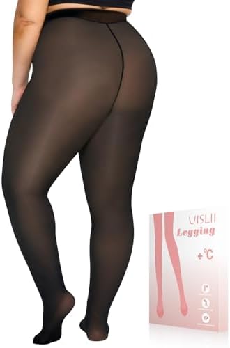 UISLII Plus Size Fleece Lined Tights for Women