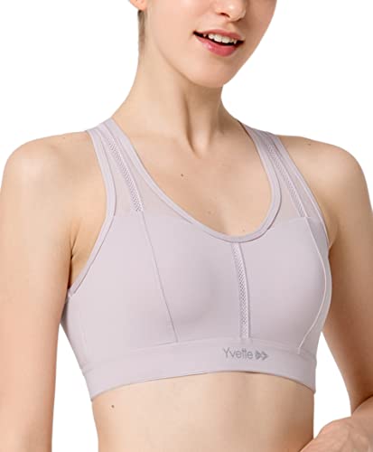 Yvette Damen Sport BH Starker Halt Mesh Träger Ringerrücken Ohne Bügel...