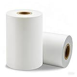 Rubans en cire/résine blanche : le ruban de code-barres Techbarco mesure 110 mm de largeur x 300 m de longueur, taille du noyau 2,5 cm, sans l'encoche, encre à l'extérieur