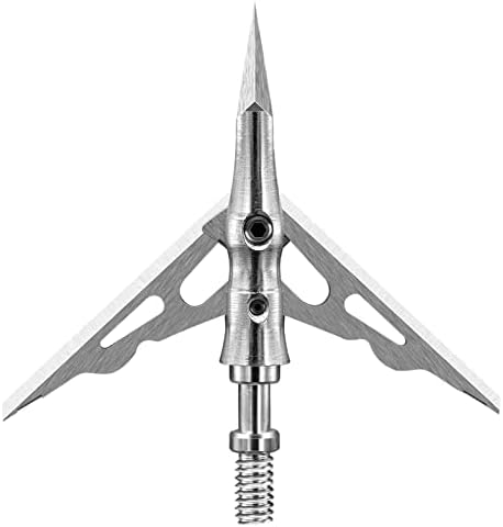 KEAUP 100 Grain Mechanical Broadhead 6 Pack, 2 Blade Broadhead, Hunting Broadhead, 2" Cutting Archery Broadhead Reusable for Compound Bow Hunting (100 Grain)