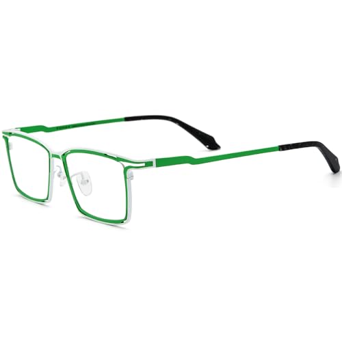 Image of FONEX Pure Titanium Glasses Frame Men Square Magnet Clip On Eyeglasses with Polarized Lens