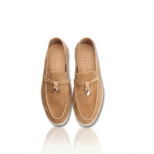 Image of Women's Summer Charms Suede Loafers - Premium Sheepskin Unlined Upper,Classic or Styles with Metal Detail for Casual, Office, Travel & All Day Wear