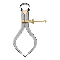 sourcing map Feder Gelenktaster 5 / 125mm Stahl Feder Draußen Meßschieber mit Messing Drehpunkt für Holz Drehbank Arbeit