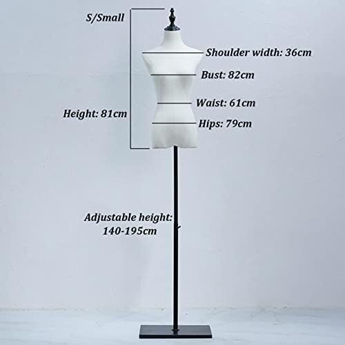Adjustable Female Mannequin Torso Dress Form with Detachable ABS Arms & Metal Base for Display(Type 8)
