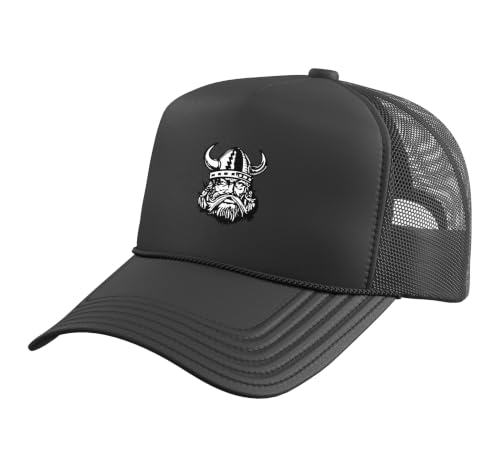 Vale Vikings Trucker Hat with Adjustable Mesh Back, Black