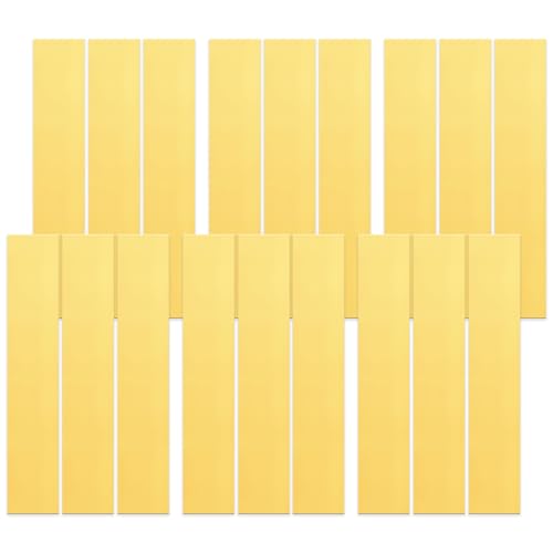 Rustark 18Pcs 6 Sizes Brass Strip Assortment Kit Brass Sheet Brass Metal Shim Stock Sheet Metal Shims, 1" Width x 5.9" Length, 0.002"-0.016" Thickness
