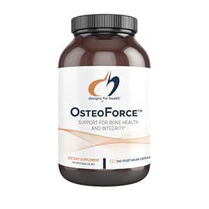 Designs for Health OsteoForce – Premium Bone Support Supplement w/Highly Absorbable Nutrients – Calcium Malate, Magnesium, Zinc Bisglycinate Chelate, Vitamins D + K – Non-GMO, Soy Free (240 Capsules)