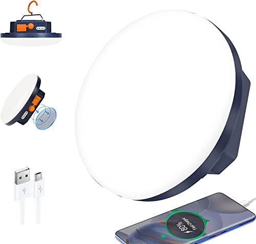 Camping Lights, Portable Camping Lantern Rechargeable, 5600mAh Power Bank LED Tent Light, 1500 Lumen Outdoor Work Light with Magnet for Emergency, Power Cuts, Fishing, Hiking and More