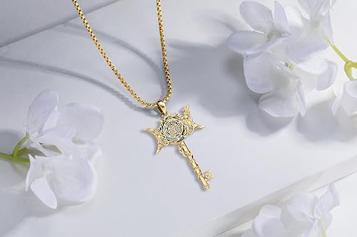 Hecate Key Necklace Hekate Triple Moon Goddess Pentagram Wheel Key Pendant 925 Sterling Silver Hecate Wiccan Pagan Magic Witchcraft Tetragrammaton Amulet Jewelry Gifts for Women Men3