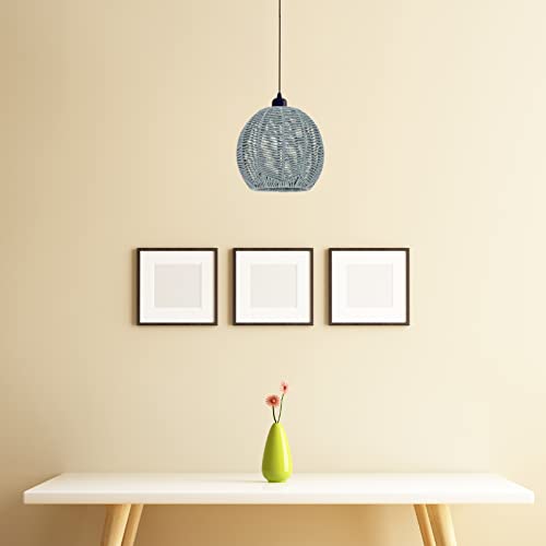 Image of DOITOOL 1pc Handmade Rattan Lampshade Retro Ceiling Light Cover for Dining Room and Restaurant Woven Chandelier Shade Decorative Home Lighting Fixture