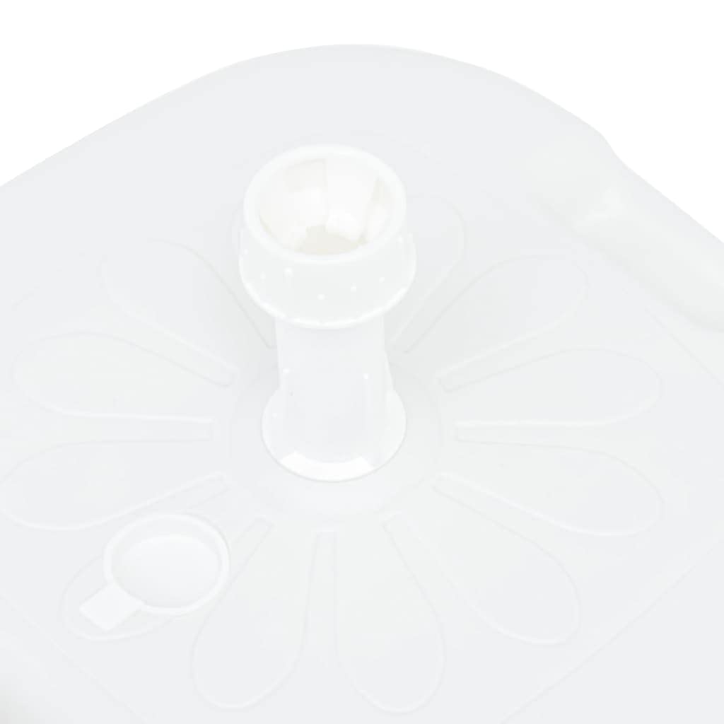 Générique Okrągła podstawka pod parasol, 16 l, biała, podstawa z tworzywa sztucznego, do ogrodu i tarasu, stabilny i trwały stojak na parasol, nowoczesny design dekoracyjny