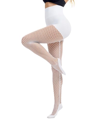 Image of Fishnet Stockings for Women Tummy Control Tights Shapewear Leggings Shaper | High Waist FishNet Pantyhose Retro Coarse Mesh High Elasticity Durable
