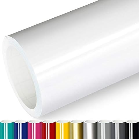 Actinium® Klebefolie 5€/m² Weiss Glanz | 5m x 0,63m selbstklebende Folie glänzend | Möbelfolie selbstklebend Küchenfolie Plotterfolie Cover