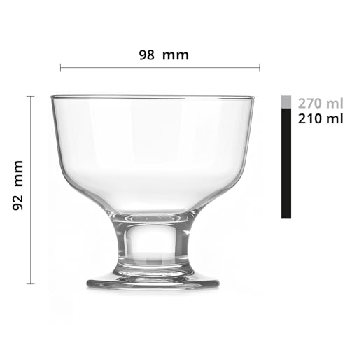Glasmark KROSNO 1992 Eisbecher Eisschale Dessert 270 ml Glas Robust Spülmaschinenfest Hochglanz Transparent