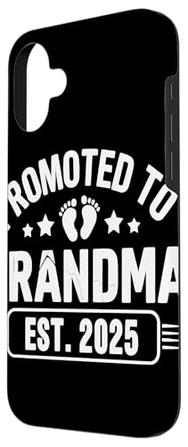 Promoted to Grandma Est. 2025 Annonce Grossesse Empreintes Coque pour iPhone 16 Plus