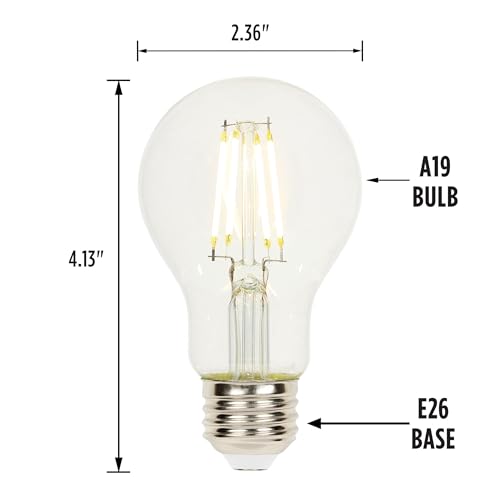 Image of Westinghouse 5257020 4.5 Watt (40 Watt Equivalent) A19 Dimmable Clear Filament LED Light Bulb, Medium Base, 6 Pack