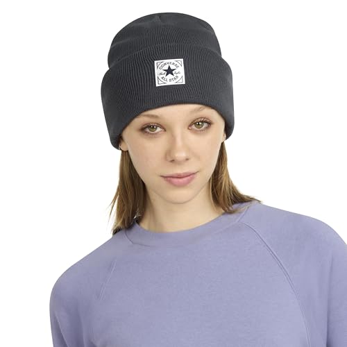 Converse Unisex AdultRibbed Beanie, Dark Matter, One Size