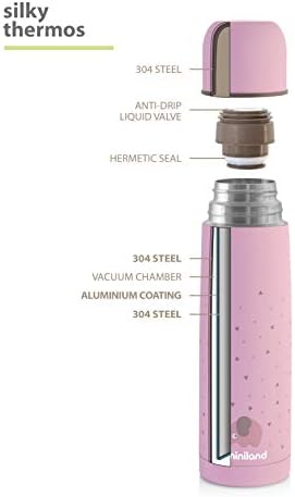 Miniland 89219 Liquid  of 500ml with rubbery Exterior, ROSE