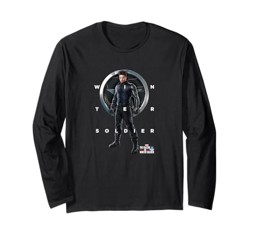 T-shirt Marvel Falcon and Winter Soldier Bucky Shield noir à manches longues pour homme