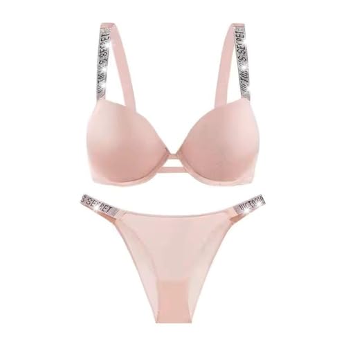 Image of Women Girl's Plain Cotton Padded Push-up Wireless Underwired Sports Non Padded Regular V Secret Everyday Wear Stylish Wired Non-Wired Full Coverage T-Shirt Solid Bra Underwear Lingerie Set