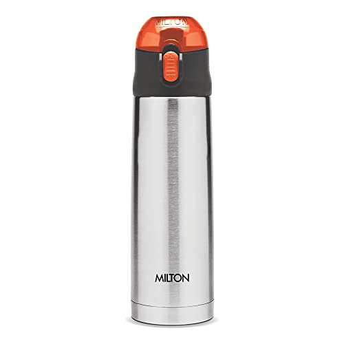 Milton Crown 600 Thermosteel 24 Hours Hot and Cold Water Bottle, 500 ml, Steel Plain |Easy to Carry | Office Bottle | Hiking | Trekking | Travel Bottle | Gym | Home | Kitchen Bottle