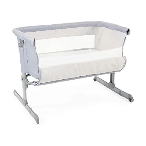 Chicco Next2Me Original, Grey | Side-Sleeping Crib, Adjustable Height, inc. Mattress and Travel Bag Cover