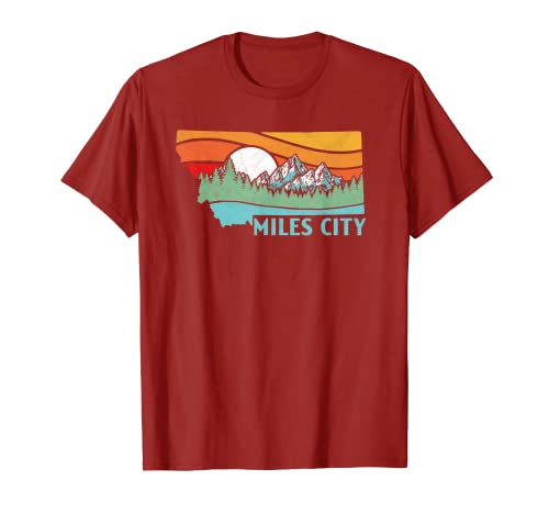 Miles City Montana Outdoors Retro Mountains & Nature - Camiseta Camiseta