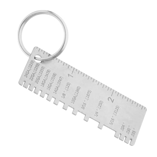 Calibrador de fillete de acero inoxidable POPETPOP, herramienta de medición precisa para soldadores, calibrador de grosor de alambre y verificación de soldadura miniatura 1