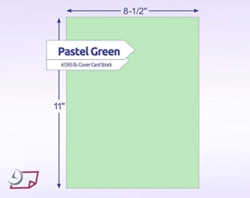 67/65 Lb. (176/190 Gsm) Cover Stock, 50 Sheets Per Pack, Great For Awards, Diplomas, School Projects, Mounting Invitations, Art N Crafts, Diy Projects And Much More (Pastel Green, 8-1/2" X 11") #TOP1