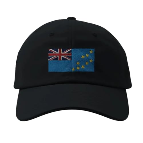 Casquette Drapeau des Tuvalu Noir visière courbée streetwear ajustable unisexe