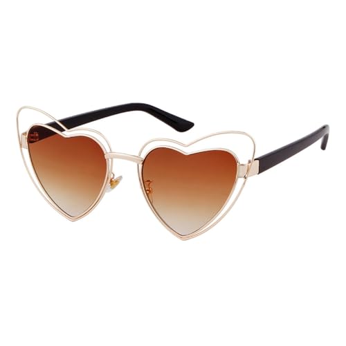 Lunettes de soleil coeur rouge double métal pour exprimer votre style unique en vacances