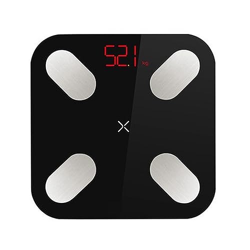 スマートホーム体脂肪計 脂肪計 精密スケール 健康測定 電子体重計 簡単操作(Black)