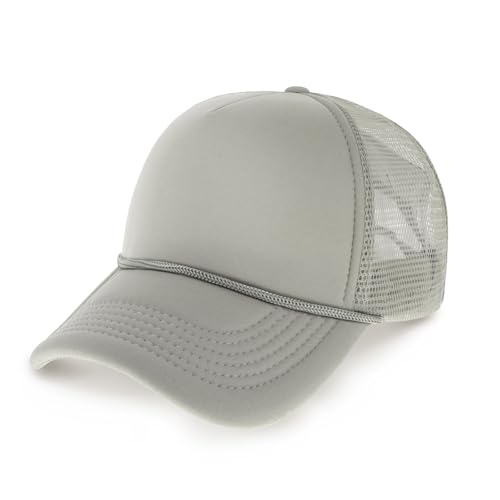 Image of CHOK.LIDS Classic Foam Trucker Hat Summer Mesh Rope Cap Solid Two Toned Blank Hat Mens Womens Adjustable Strap Light Weight