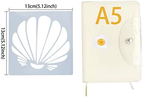 GORGECRAFT 8 Mixed Sea Animals Stencils Set 5.1x5.1 Ocean Creatures Painting Templates for DIY Art Crafts Scrabooking (Starfish, Conch, Seahorse, Coral, Shell Designs)