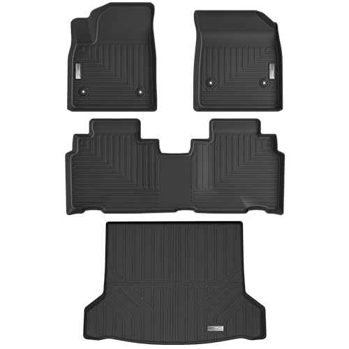 Floor Mats & Cargo Liner for 2023 2024 2025 Cadillac Lyriq,1st 2nd Row with Trunk Mat,TPE All Weather Protection Slush Floor Liner Black