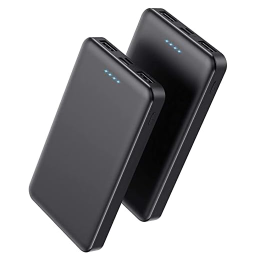 Portable Charger Power Bank 10000mAh【2 Pack】 Ultra Slim Design Portable Phone Charger with USB C Input & 2 Output Backup Charging External Battery Pack for Smart Phone, Android Phone,Tablet etc