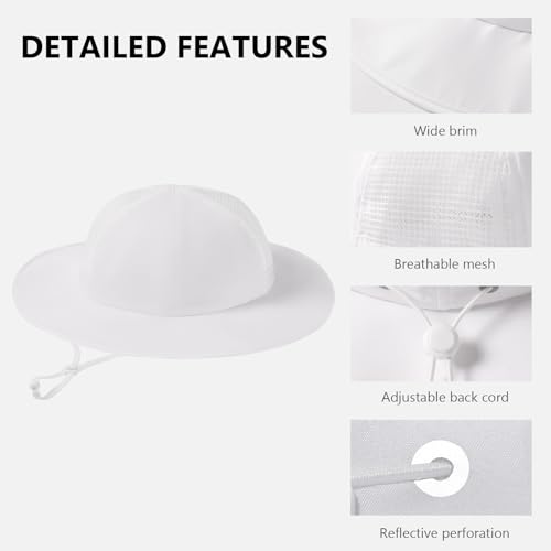 Image of BASSDASH Kids UPF 50+ Wide Brim Sun Hat for Summer Beach Outdoor